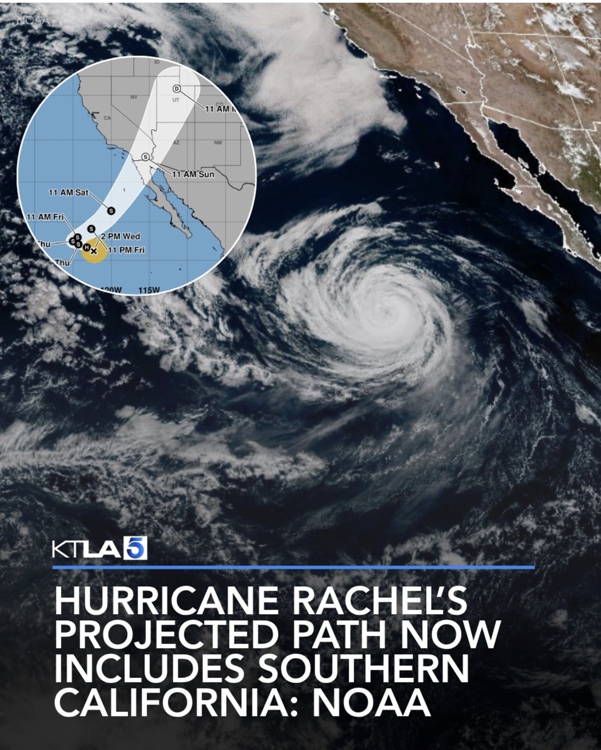 Hurricane Rachel projected path