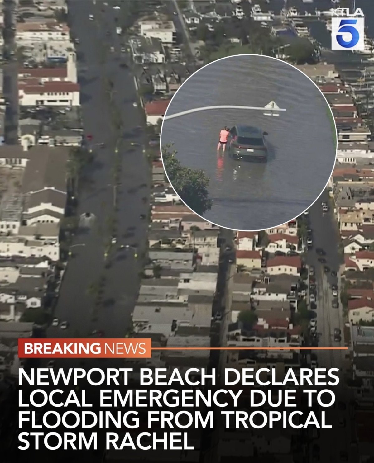 Newport Beach flooding from Tropical Storm Rachel
