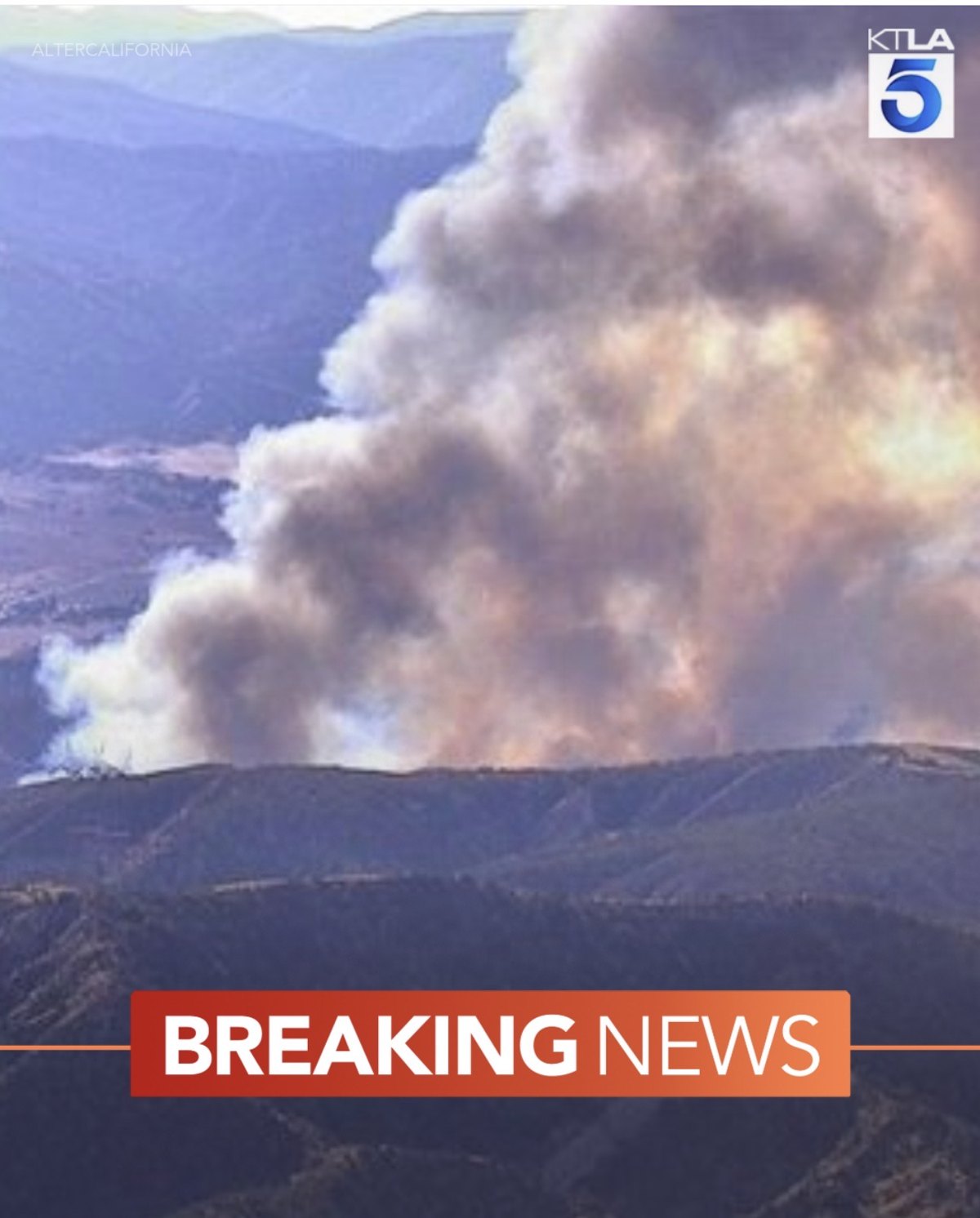 Wildfire smoke over Southern California